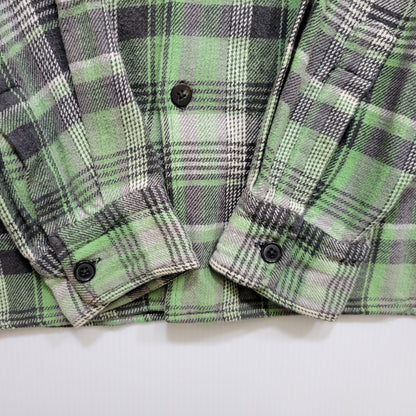 【中古品】【メンズ】 STUSSY ステューシー FLANNEL CHECK SHIRT フランネル チェックシャツ 長袖 トップス 142-261015-ay-07-izu サイズ：M カラー：グリーン系 万代Net店