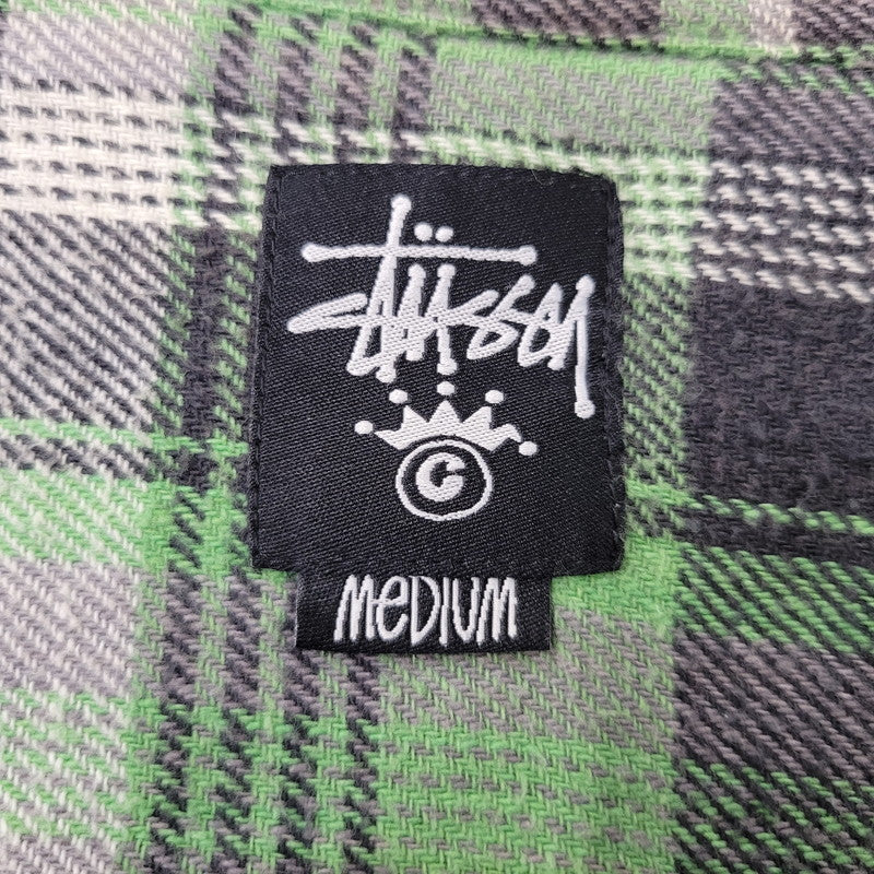 【中古品】【メンズ】 STUSSY ステューシー FLANNEL CHECK SHIRT フランネル チェックシャツ 長袖 トップス 142-261015-ay-07-izu サイズ：M カラー：グリーン系 万代Net店