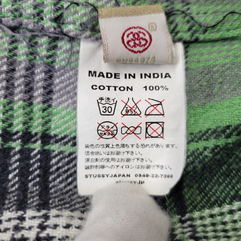 【中古品】【メンズ】 STUSSY ステューシー FLANNEL CHECK SHIRT フランネル チェックシャツ 長袖 トップス 142-261015-ay-07-izu サイズ：M カラー：グリーン系 万代Net店