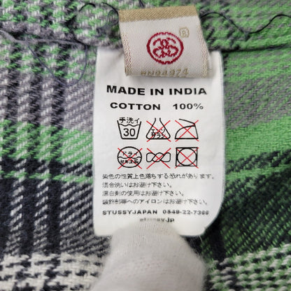 【中古品】【メンズ】 STUSSY ステューシー FLANNEL CHECK SHIRT フランネル チェックシャツ 長袖 トップス 142-261015-ay-07-izu サイズ：M カラー：グリーン系 万代Net店