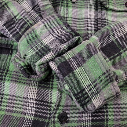 【中古品】【メンズ】 STUSSY ステューシー FLANNEL CHECK SHIRT フランネル チェックシャツ 長袖 トップス 142-261015-ay-07-izu サイズ：M カラー：グリーン系 万代Net店