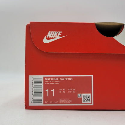 【中古美品】【メンズ】 NIKE ナイキ DUNK LOW RETRO DD1391-100 ダンク ロー レトロ スニーカー 靴 160-260927-as-08-izu サイズ：29cm カラー：WHITE/BLACK-WHITE 万代Net店