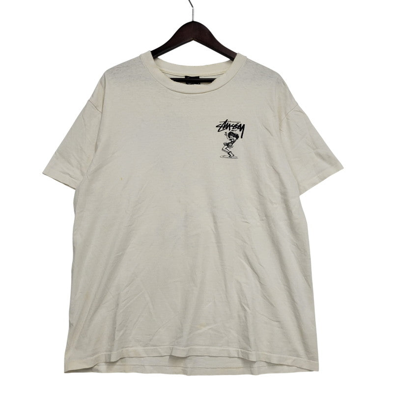 【現状渡し品】【メンズ】 OLD STUSSY 黒タグ後期 TWIST GIRL TEE ツイストガール Tシャツ トップス 半袖 トップス 142-261018-ms-10-izu サイズ：L カラー：ホワイト 万代Net店