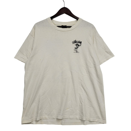 【現状渡し品】【メンズ】 OLD STUSSY 黒タグ後期 TWIST GIRL TEE ツイストガール Tシャツ トップス 半袖 トップス 142-261018-ms-10-izu サイズ：L カラー：ホワイト 万代Net店