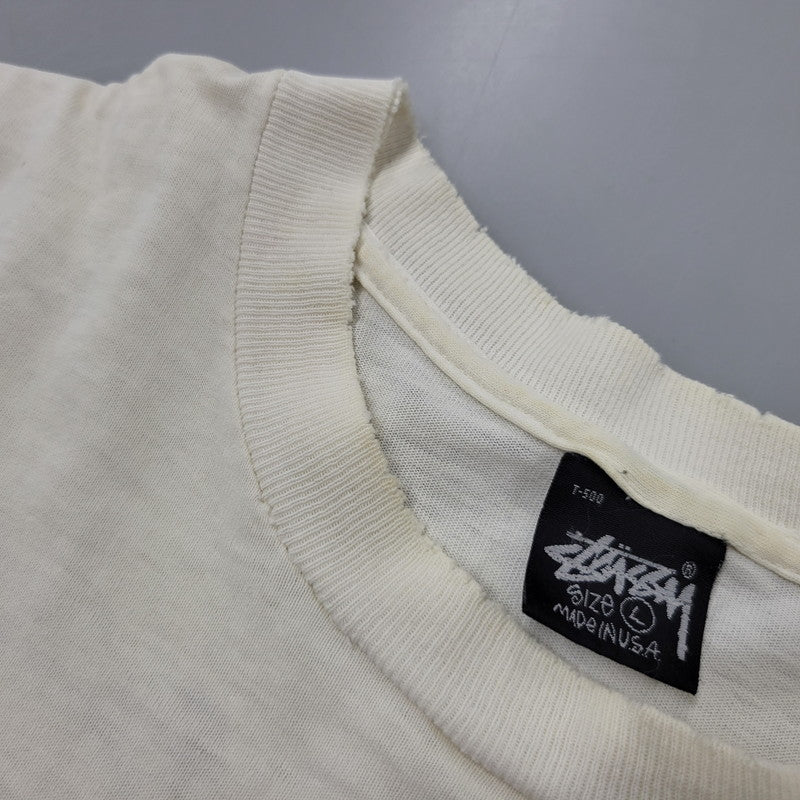 【現状渡し品】【メンズ】 OLD STUSSY 黒タグ後期 TWIST GIRL TEE ツイストガール Tシャツ トップス 半袖 トップス 142-261018-ms-10-izu サイズ：L カラー：ホワイト 万代Net店