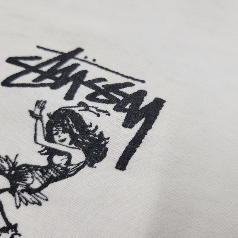 【現状渡し品】【メンズ】 OLD STUSSY 黒タグ後期 TWIST GIRL TEE ツイストガール Tシャツ トップス 半袖 トップス 142-261018-ms-10-izu サイズ：L カラー：ホワイト 万代Net店