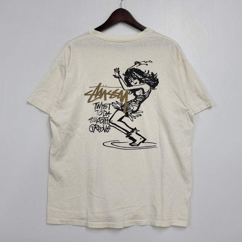 【現状渡し品】【メンズ】 OLD STUSSY 黒タグ後期 TWIST GIRL TEE ツイストガール Tシャツ トップス 半袖 トップス 142-261018-ms-10-izu サイズ：L カラー：ホワイト 万代Net店