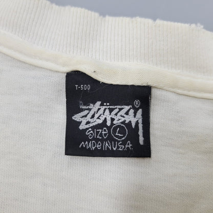 【現状渡し品】【メンズ】 OLD STUSSY 黒タグ後期 TWIST GIRL TEE ツイストガール Tシャツ トップス 半袖 トップス 142-261018-ms-10-izu サイズ：L カラー：ホワイト 万代Net店