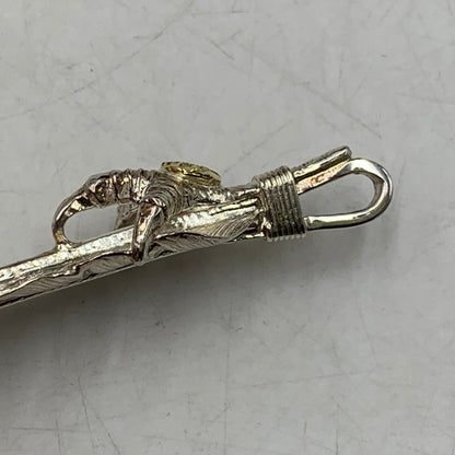 【中古品】【メンズ/レディース】 FIRST ARROW's ファーストアローズ K18付イーグルグラブ付フェザー(L) "左向き" ネックレス トップ アクセサリー 191-261002-ay-04-izu カラー：シルバー×ゴールド 万代Net店