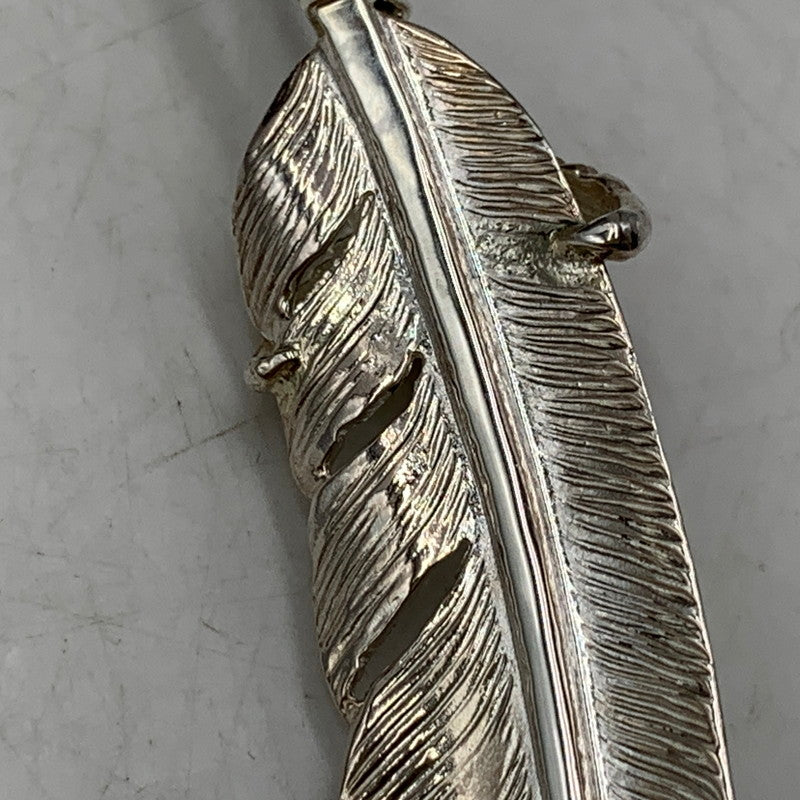 【中古品】【メンズ/レディース】 FIRST ARROW's ファーストアローズ K18付イーグルグラブ付フェザー(L) "左向き" ネックレス トップ アクセサリー 191-261002-ay-04-izu カラー：シルバー×ゴールド 万代Net店