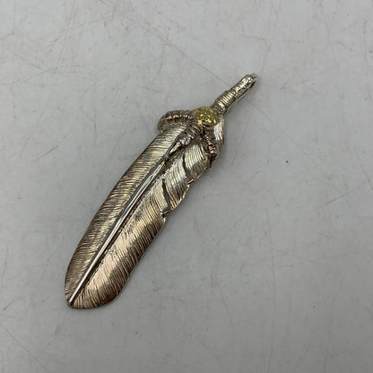【中古品】【メンズ/レディース】 FIRST ARROW's ファーストアローズ K18付イーグルグラブ付フェザー(L) "左向き" ネックレス トップ アクセサリー 191-261002-ay-04-izu カラー：シルバー×ゴールド 万代Net店