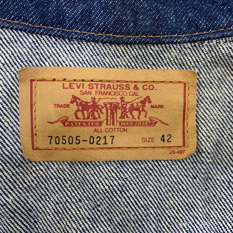 【中古品】【メンズ】 Levi's リーバイス DENIM JACKET 70505-0230 デニムジャケット 刻印J22 日本製 146-260929-as-05-izu サイズ：42 カラー：インディゴ 万代Net店