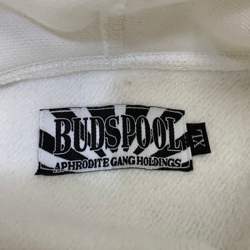 【中古品】【メンズ】 BUDSPOOL バッズプール COLLEGE LOGO SWEAT HOODIE カレッジ ロゴ スウェット フーディー パーカー 142-260929-as-02-izu サイズ：XL カラー：ホワイト 万代Net店