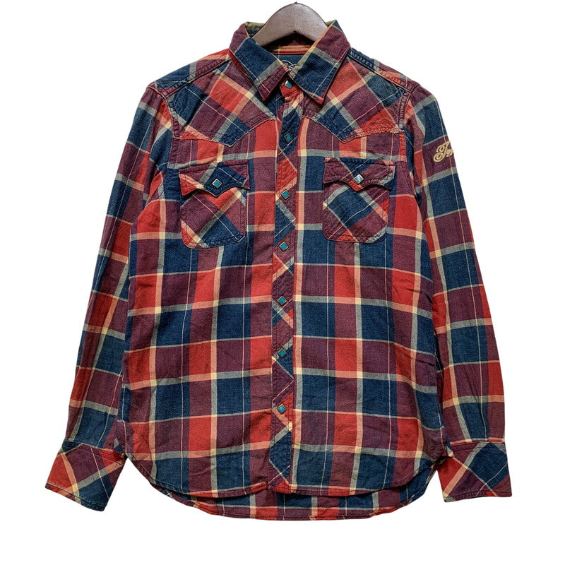 【中古品】【メンズ】 TMT ティーエムティー L/SL INDIGO CHECK SHIRT TSH-F13SP04 インディゴ チェックシャツ 長袖 140-260929-as-04-izu サイズ：S カラー：マルチカラー 万代Net店