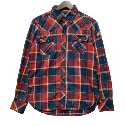 【中古品】【メンズ】 TMT ティーエムティー L/SL INDIGO CHECK SHIRT TSH-F13SP04 インディゴ チェックシャツ 長袖 140-260929-as-04-izu サイズ：S カラー：マルチカラー 万代Net店