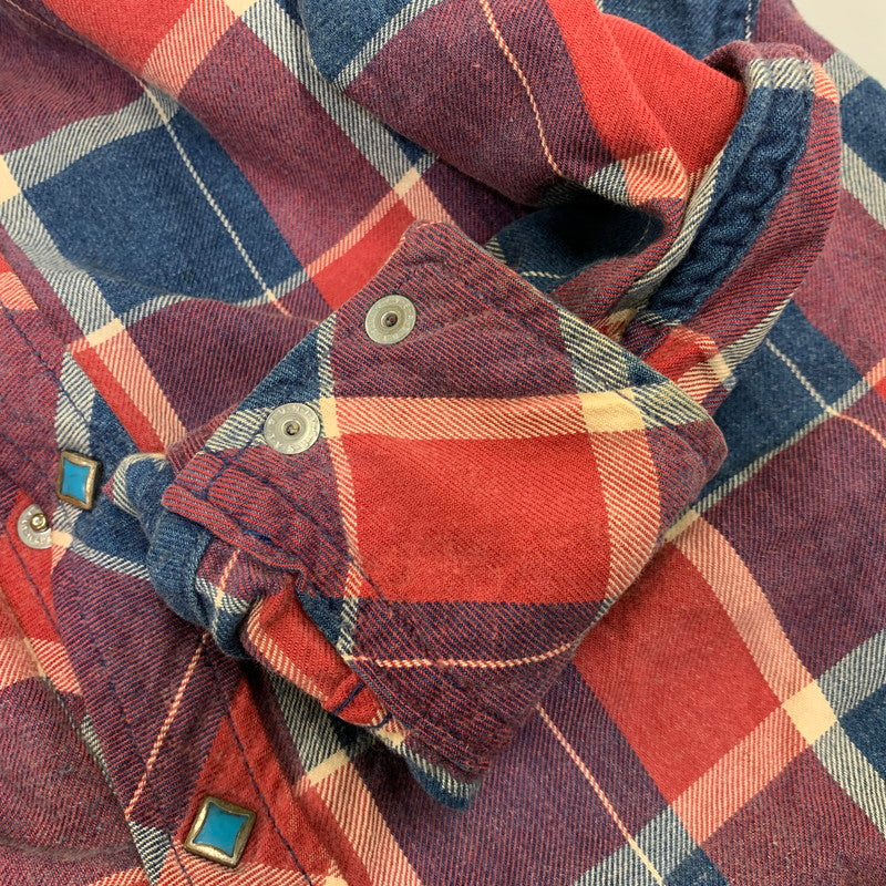 【中古品】【メンズ】 TMT ティーエムティー L/SL INDIGO CHECK SHIRT TSH-F13SP04 インディゴ チェックシャツ 長袖 140-260929-as-04-izu サイズ：S カラー：マルチカラー 万代Net店
