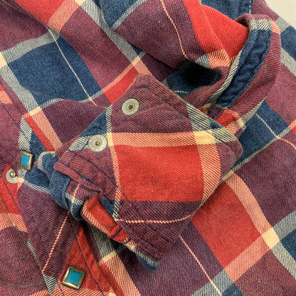 【中古品】【メンズ】 TMT ティーエムティー L/SL INDIGO CHECK SHIRT TSH-F13SP04 インディゴ チェックシャツ 長袖 140-260929-as-04-izu サイズ：S カラー：マルチカラー 万代Net店