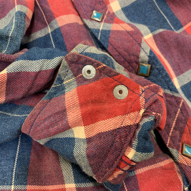 【中古品】【メンズ】 TMT ティーエムティー L/SL INDIGO CHECK SHIRT TSH-F13SP04 インディゴ チェックシャツ 長袖 140-260929-as-04-izu サイズ：S カラー：マルチカラー 万代Net店