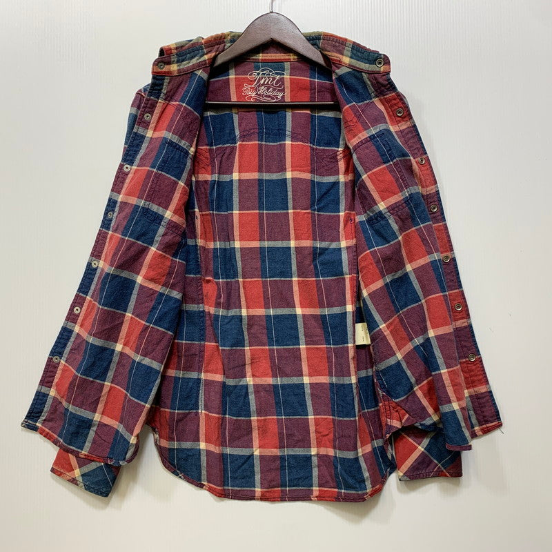 【中古品】【メンズ】 TMT ティーエムティー L/SL INDIGO CHECK SHIRT TSH-F13SP04 インディゴ チェックシャツ 長袖 140-260929-as-04-izu サイズ：S カラー：マルチカラー 万代Net店
