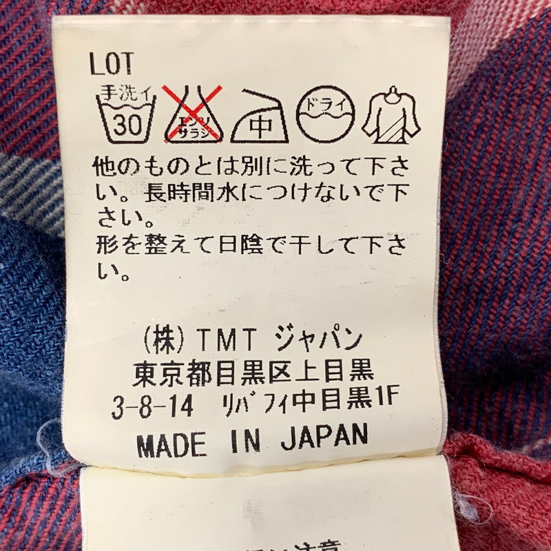 【中古品】【メンズ】 TMT ティーエムティー L/SL INDIGO CHECK SHIRT TSH-F13SP04 インディゴ チェックシャツ 長袖 140-260929-as-04-izu サイズ：S カラー：マルチカラー 万代Net店