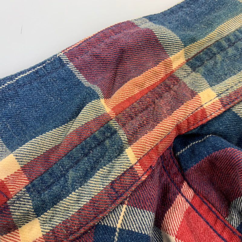 【中古品】【メンズ】 TMT ティーエムティー L/SL INDIGO CHECK SHIRT TSH-F13SP04 インディゴ チェックシャツ 長袖 140-260929-as-04-izu サイズ：S カラー：マルチカラー 万代Net店