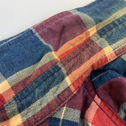 【中古品】【メンズ】 TMT ティーエムティー L/SL INDIGO CHECK SHIRT TSH-F13SP04 インディゴ チェックシャツ 長袖 140-260929-as-04-izu サイズ：S カラー：マルチカラー 万代Net店