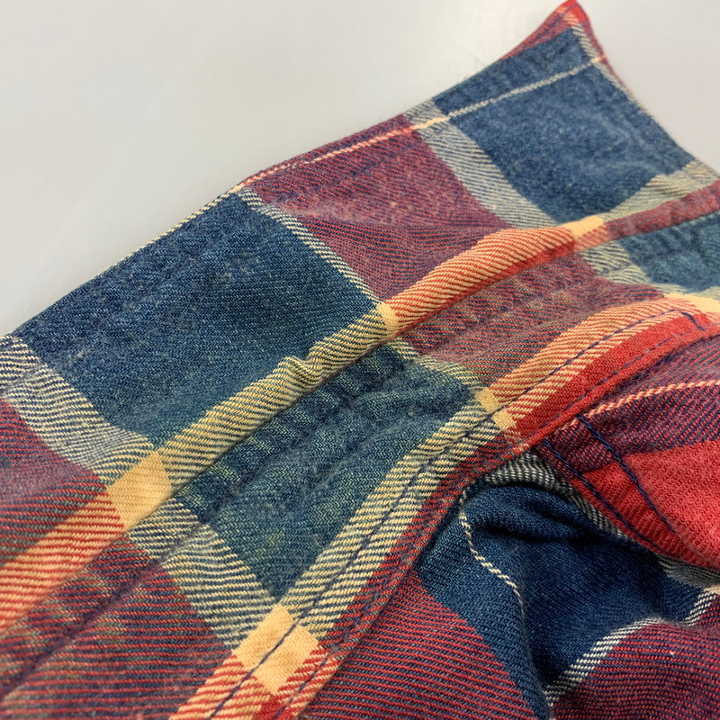 【中古品】【メンズ】 TMT ティーエムティー L/SL INDIGO CHECK SHIRT TSH-F13SP04 インディゴ チェックシャツ 長袖 140-260929-as-04-izu サイズ：S カラー：マルチカラー 万代Net店