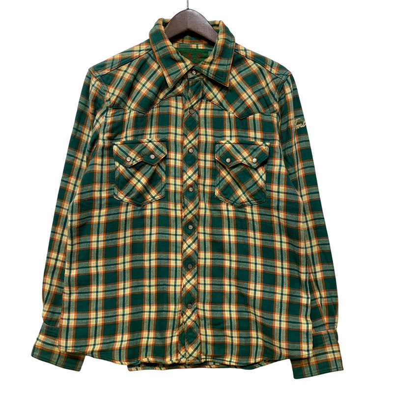 【中古品】【メンズ】 TMT ティーエムティー ORIGINAL DOUBLE GAUZE CHECK WESTERN SHIRTS TSH-F16SP04 チェック ウエスタン シャツ 長袖 140-260929-as-03-izu サイズ：M カラー：グリーン系 万代Net店