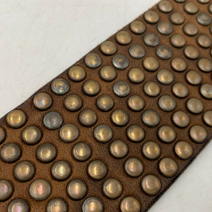 【中古品】【メンズ/レディース】 HTC エイチティーシー LEATHER STUDS BELT レザー スタッズ ベルト 服飾雑貨 205-260928-cs-15-izu カラー：ブラウン 万代Net店