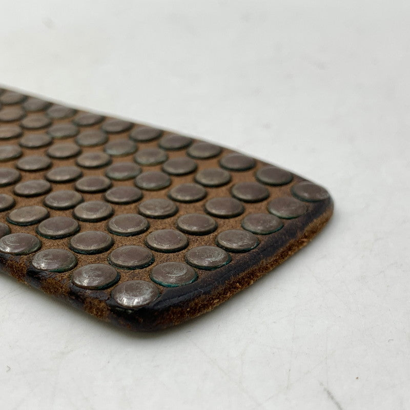 【中古品】【メンズ/レディース】 HTC エイチティーシー LEATHER STUDS BELT レザー スタッズ ベルト 服飾雑貨 205-260928-cs-15-izu カラー：ブラウン 万代Net店
