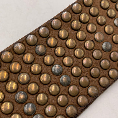 【中古品】【メンズ/レディース】 HTC エイチティーシー LEATHER STUDS BELT レザー スタッズ ベルト 服飾雑貨 205-260928-cs-15-izu カラー：ブラウン 万代Net店