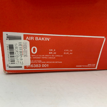【中古品】【メンズ】 NIKE ナイキ 316383-001 AIR BAKIN エア ベイキン スニーカー シューズ 靴 160-260928-cs-11-izu サイズ：28cm カラー：BLACK/METALLIC SILVER-VARSITY RED-ORANGE BLAZE 万代Net店