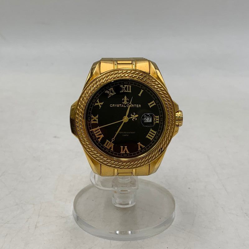 【中古品】【メンズ/レディース】 CRYSTAL CARTER クリスタルカーター FELIX 2 QUARTZ WATCH 92415-72 フィリックス2 クォーツ 時計 腕時計 197-261002-ay-02-izu カラー：ゴールド×ブラック 万代Net店