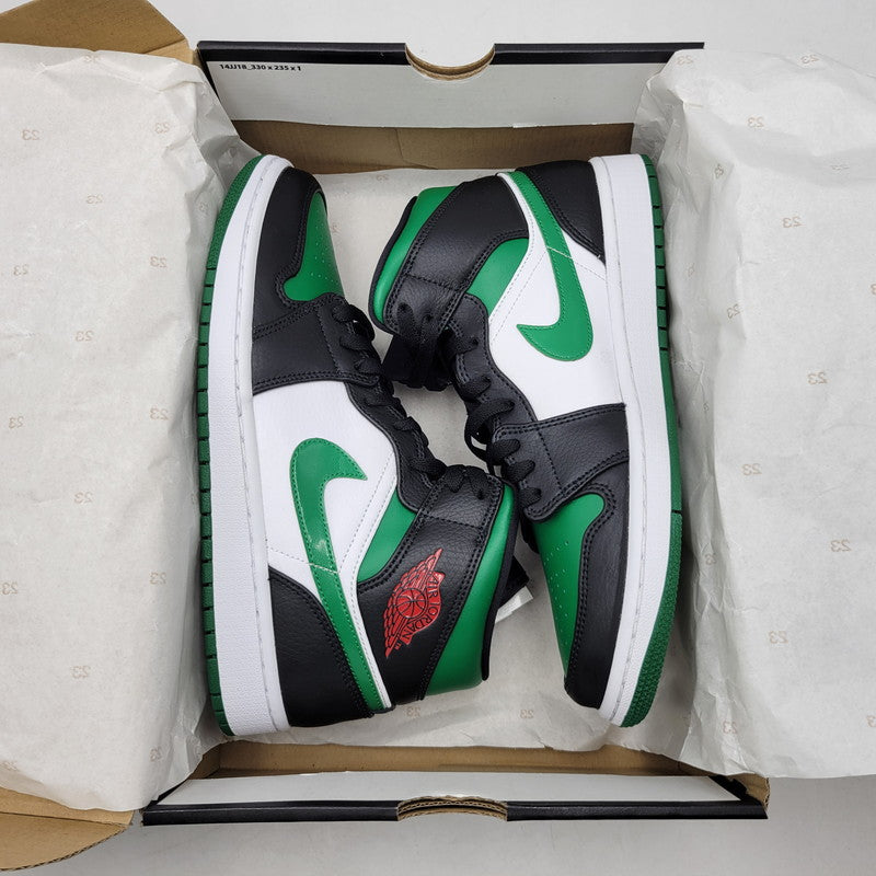 【中古美品】【メンズ】 NIKE ナイキ 554724-067 AIR JORDAN 1 MID エアジョーダン1 ミッド スニーカー 靴 160-260930-sm-02-izu サイズ：27.5ｃｍ カラー：BLACK/PINE GREEN-WHITE-GYM RED 万代Net店