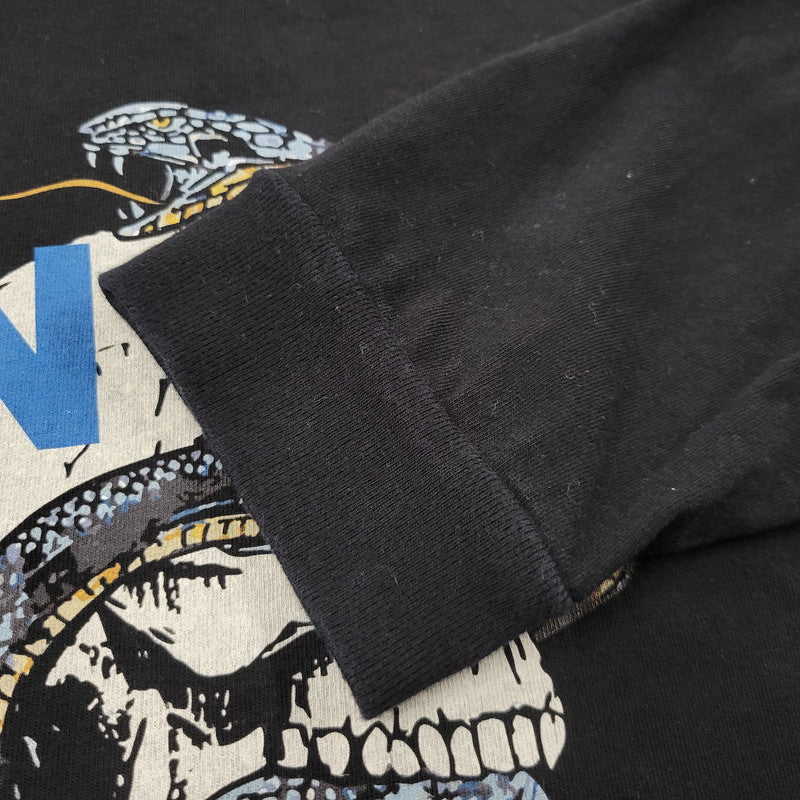 【中古品】【メンズ】 CALEE キャリー SNAKE SKULL DROP LOGO TEE スカル スネイク ドロップ ロゴ Tシャツ トップス　長袖 142-261003-sm-07-izu サイズ：L カラー：ブラック 万代Net店