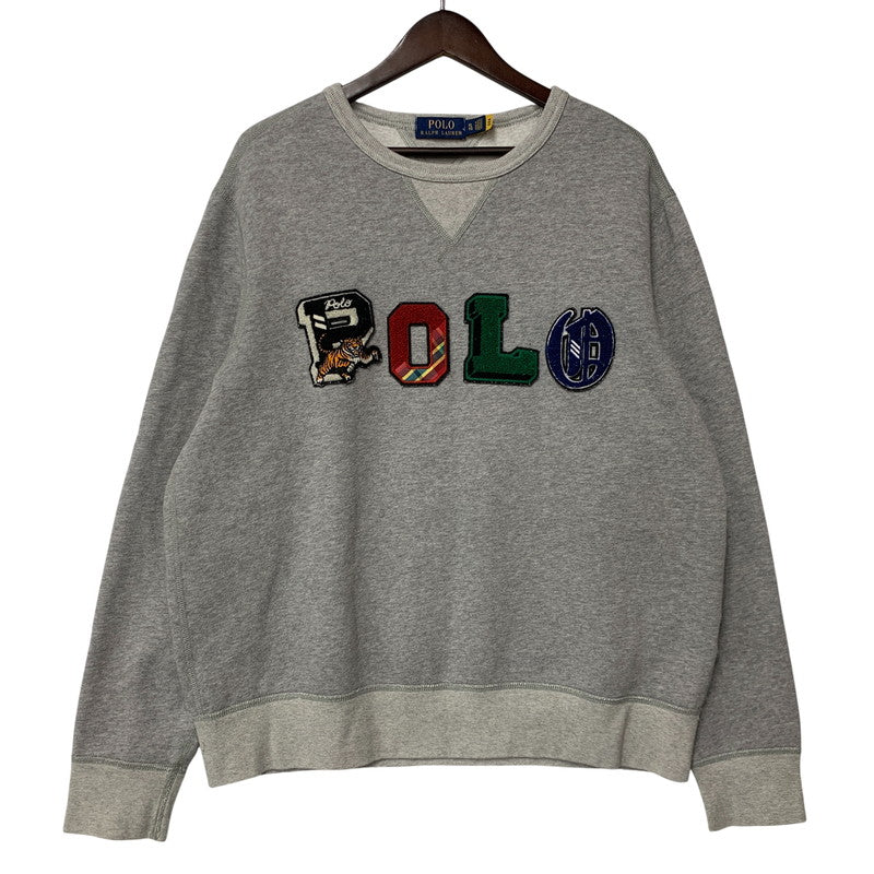 【中古品】【メンズ】 POLO RALPH LAUREN ポロ・ラルフローレン MULTI LOGO SWEATSHIRT マルチ ロゴ スウェットシャツ 147-261004-sm-07-izu サイズ：XL カラー：グレー 万代Net店