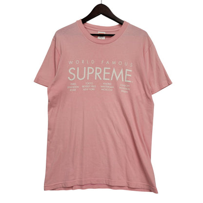 【中古品】【メンズ】 Supreme シュプリーム INTERNATIONAL TEE インターナショナル Tシャツ 半袖 149-260929-as-15-izu サイズ：M カラー：ピンク 万代Net店