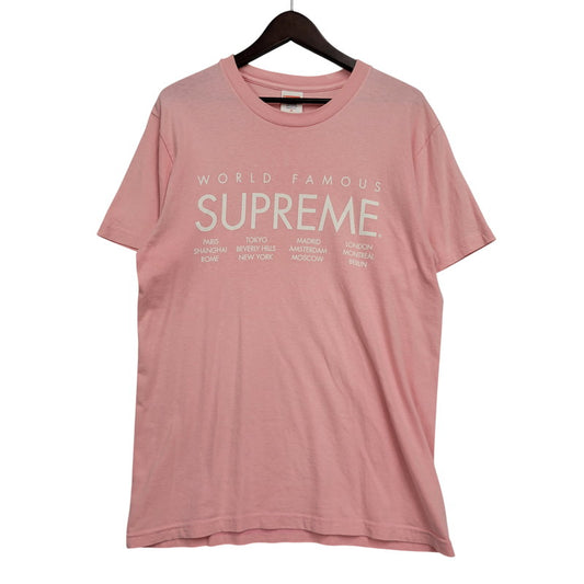 【中古品】【メンズ】 Supreme シュプリーム INTERNATIONAL TEE インターナショナル Tシャツ 半袖 149-260929-as-15-izu サイズ：M カラー：ピンク 万代Net店