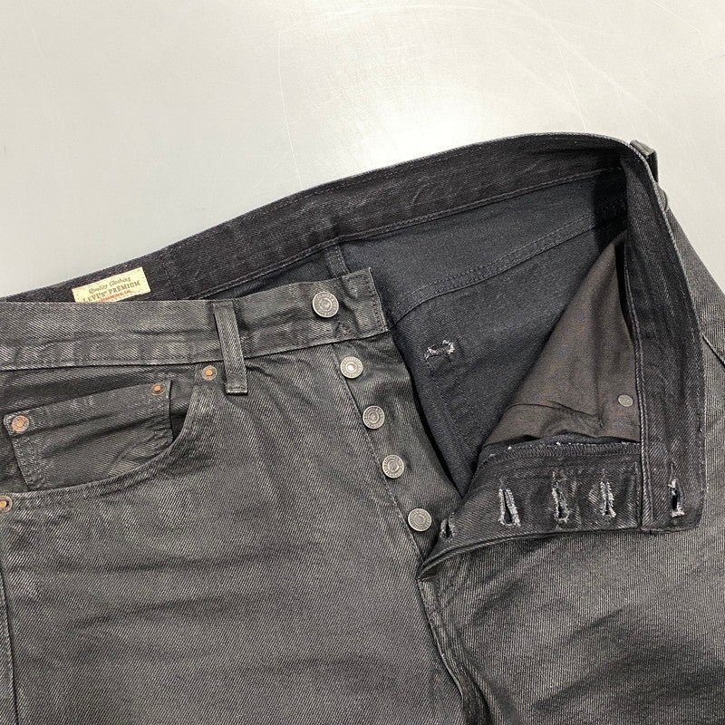 【中古品】【メンズ】 LEVI'S PREMIUM×BIOTOP リーバイスプレミアム ビオトープ 00501-3716 25AW 501 ORIGINAL CANDLE WAX PANT オリジナル キャンドル ワックス パンツ ボトムス ズボン 151-261001-cs-04-izu サイズ：32×30 カラー：ブラック 万代Net店