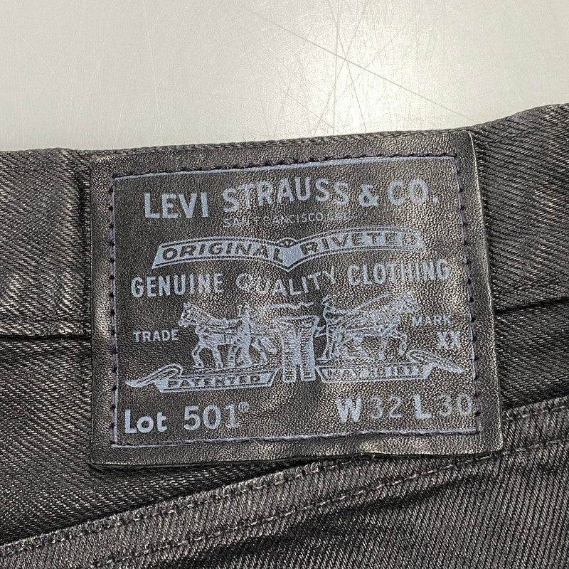 【中古品】【メンズ】 LEVI'S PREMIUM×BIOTOP リーバイスプレミアム ビオトープ 00501-3716 25AW 501 ORIGINAL CANDLE WAX PANT オリジナル キャンドル ワックス パンツ ボトムス ズボン 151-261001-cs-04-izu サイズ：32×30 カラー：ブラック 万代Net店