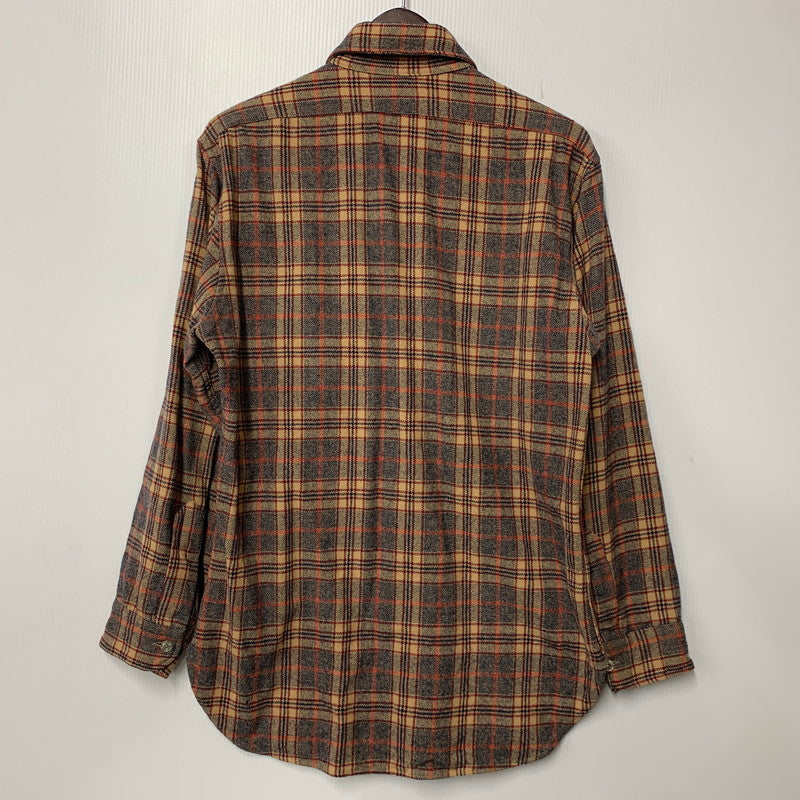 【中古品】【メンズ】 PENDLETON ペンドルトン WOOL CHECK LS SHIRT ウール チェック ロングスリーブ シャツ 長袖 146-261004-sm-04-izu サイズ：M カラー：ブラウン 万代Net店