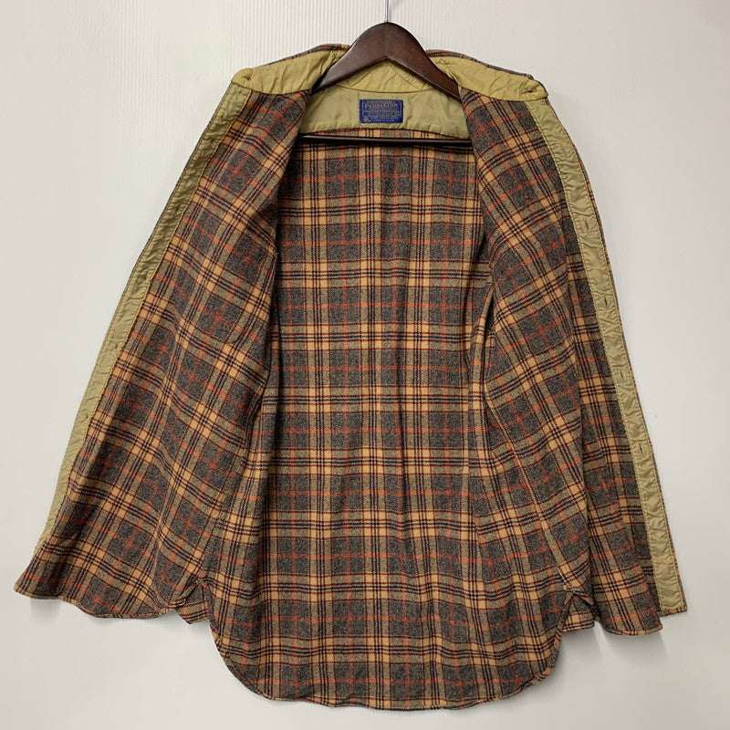 【中古品】【メンズ】 PENDLETON ペンドルトン WOOL CHECK LS SHIRT ウール チェック ロングスリーブ シャツ 長袖 146-261004-sm-04-izu サイズ：M カラー：ブラウン 万代Net店
