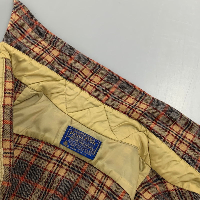 【中古品】【メンズ】 PENDLETON ペンドルトン WOOL CHECK LS SHIRT ウール チェック ロングスリーブ シャツ 長袖 146-261004-sm-04-izu サイズ：M カラー：ブラウン 万代Net店