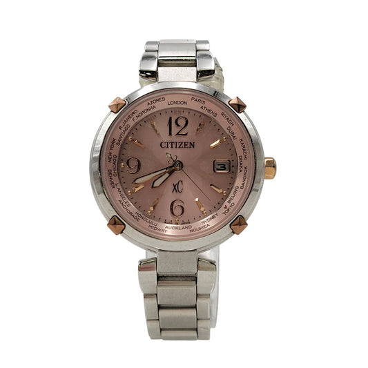 【中古品】【レディース】 CITIZEN シチズン XC ECO-DRIVE SOLAR DATE H240-T019587 エコ ドライブ ソーラー デイト 腕時計 197-261006-as-08-izu カラー：ピンク×シルバー 万代Net店