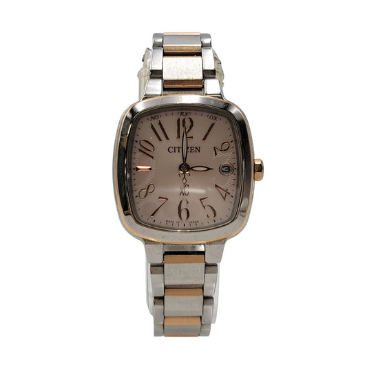 【中古品】【レディース】 CITIZEN シチズン XC ECO-DRIVE SOLAR DATE H058-T018629 エコ ドライブ ソーラー デイト 腕時計 197-261006-as-09-izu カラー：ピンク系×シルバー 万代Net店