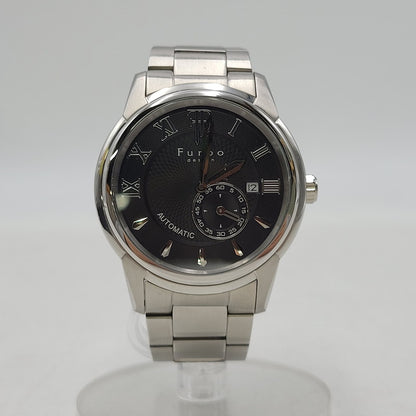 【中古品】【メンズ/レディース】 Furbo フルボ AUTOMATIC DATE F9012 オートマティック デイト 裏スケルトン 腕時計 197-261008-as-26-izu カラー：ブラック×シルバー 万代Net店