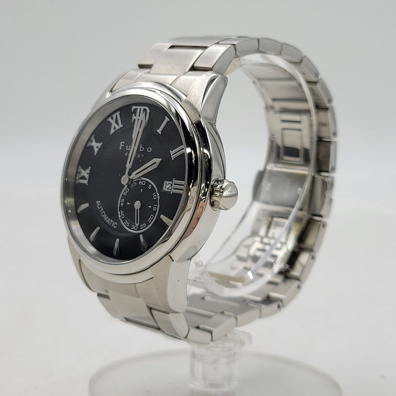 【中古品】【メンズ/レディース】 Furbo フルボ AUTOMATIC DATE F9012 オートマティック デイト 裏スケルトン 腕時計 197-261008-as-26-izu カラー：ブラック×シルバー 万代Net店