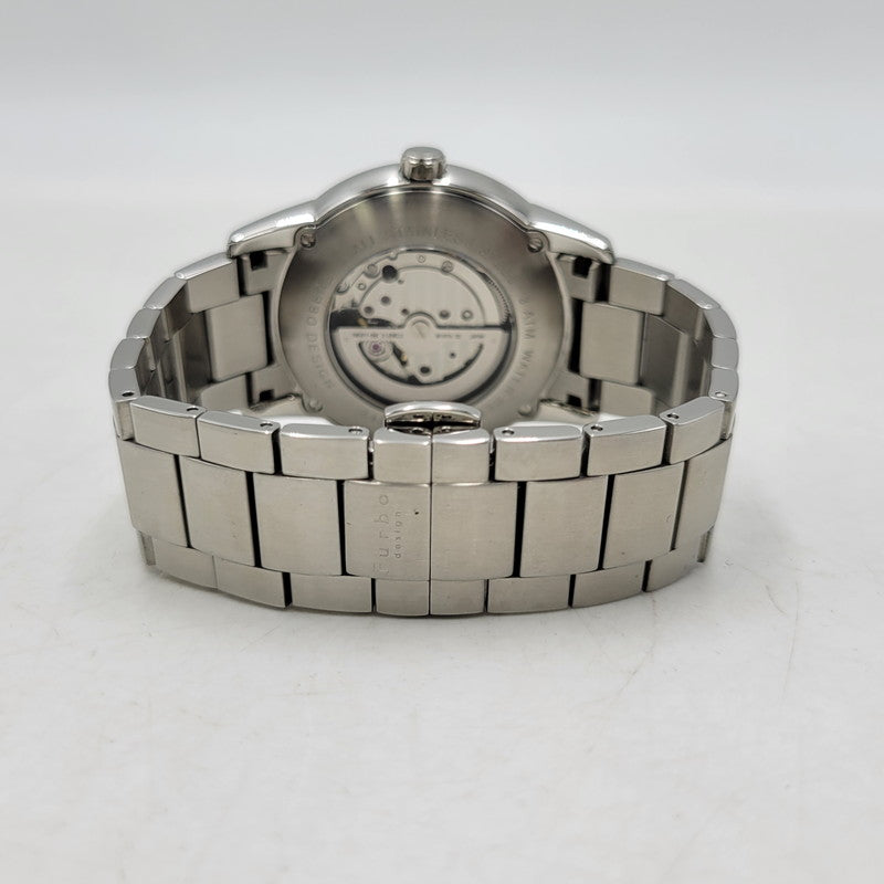 【中古品】【メンズ/レディース】 Furbo フルボ AUTOMATIC DATE F9012 オートマティック デイト 裏スケルトン 腕時計 197-261008-as-26-izu カラー：ブラック×シルバー 万代Net店