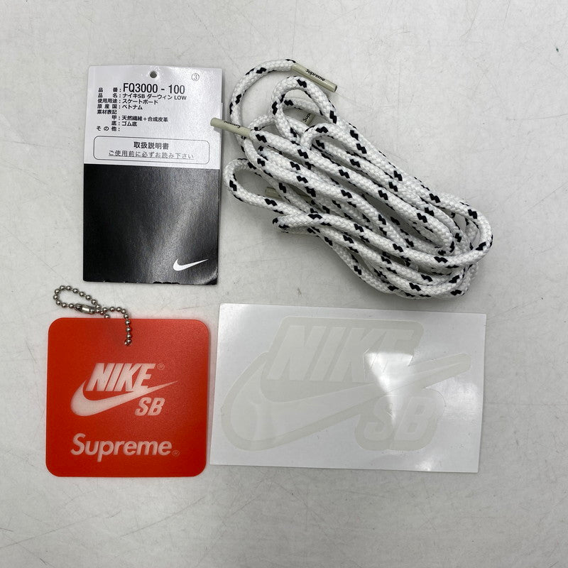 【中古美品】【メンズ】 NIKE SB ナイキエスビー×SUPREME シュプリーム FQ3000-100 24SS DARWIN LOW "WHITE" スニーカー 靴 160-261002-sm-10-izu サイズ：28ｃｍ カラー：WHITE 万代Net店