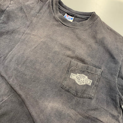 【現状渡し品】【メンズ】 HARLEY-DAVIDSON ハーレーダビッドソン CENTRAL TEXAS AUSTIN POCKET SS TEE セントラル テキサス オースティン ポケット ショートスリーブ Tシャツ 146-261022-yn-03-izu サイズ：XL カラー：グレー 万代Net店